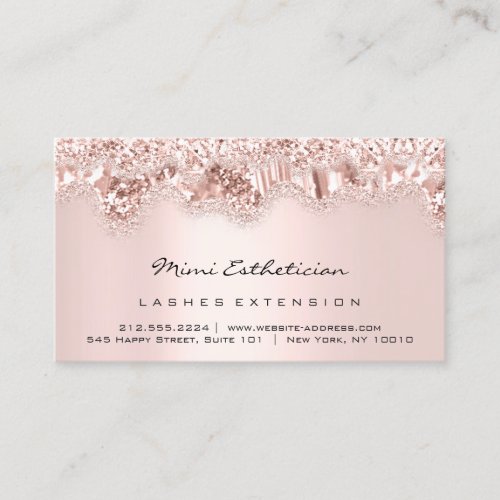Aftercare Instructions Powder Pink Glitter Drips   Business Card