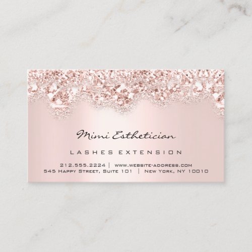 Aftercare Instructions Powder Pink Glitter Drips   Business Card