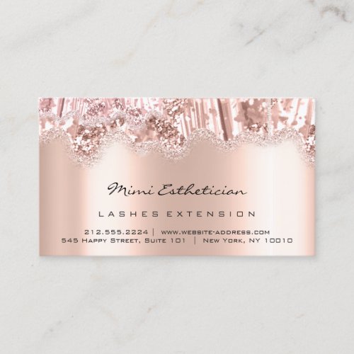 Aftercare Instructions Powder Rose Glitter Drips   Business Card