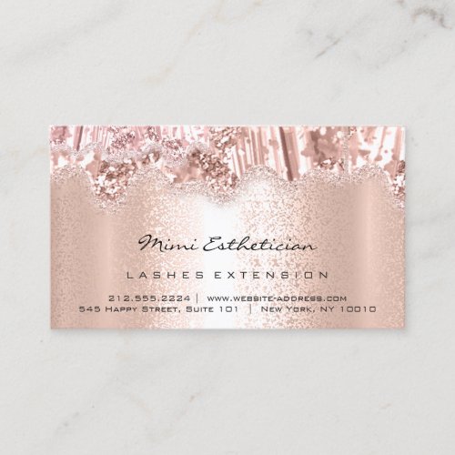 Aftercare Instructions Powder Rose Glitter DripVIP Business Card