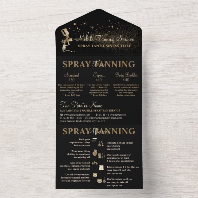 Aftercare Instructions Spray Tan Flyer All In One Invitation (Inside)