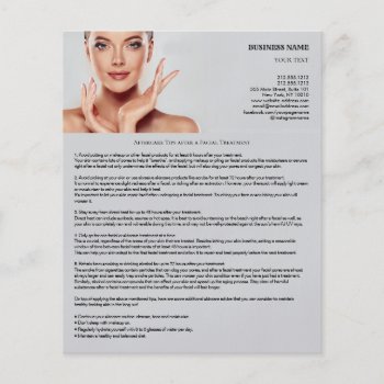 Aftercare Tips After A Facial Treatment 4.5"x5.6" Flyer by aquachild at Zazzle