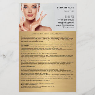Aftercare Tips after a Facial Treatment Flyer