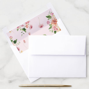 Afterglow Floral Garden   Botanical Wedding Envelope Liner