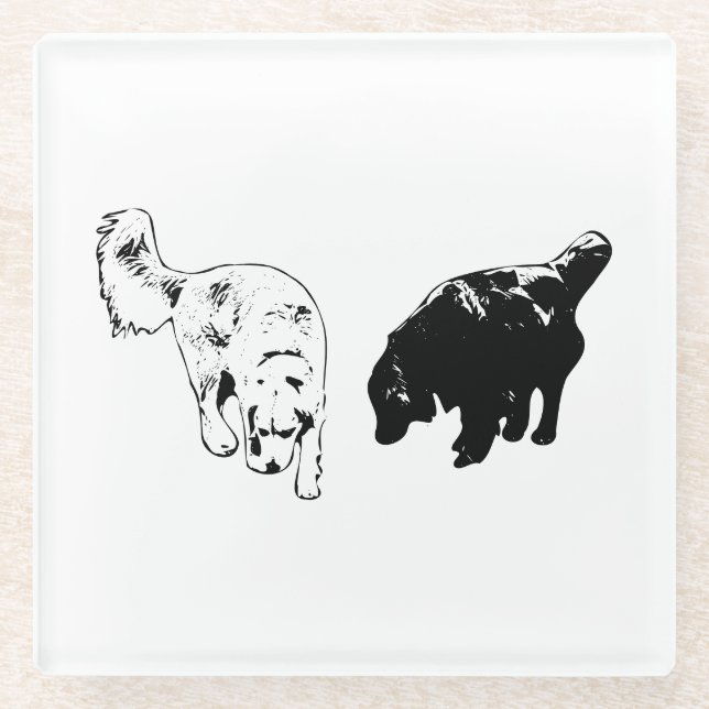 Afterglow Table Hush — Retriever Duo Glass Coaster (Front)