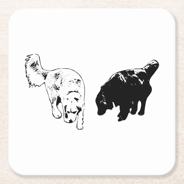 Afterglow Table Hush — Retriever Duo Square Paper Coaster (Front)