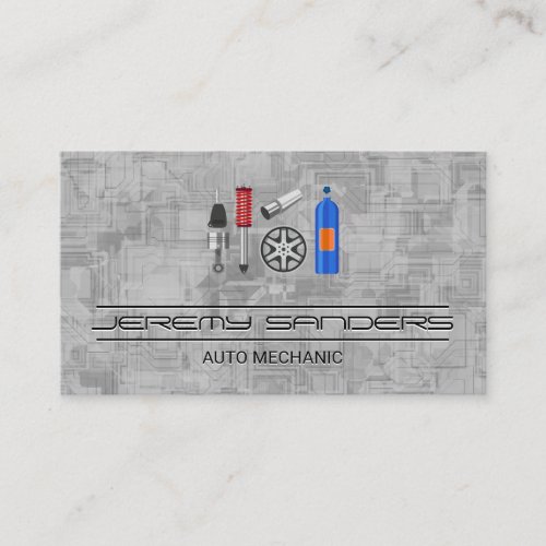 Aftermarket Parts Accessories  Garage Shop Business Card