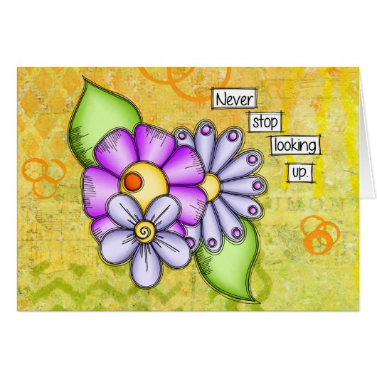 Afternoon Delight Positive Thought Doodle Flower Cards (Front Horizontal)
