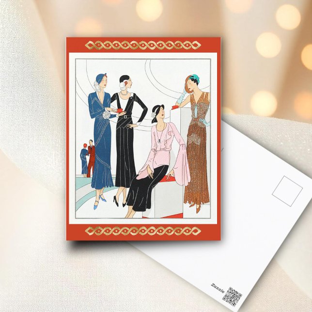 Afternoon dresses (1931) holiday postcard (Creator Uploaded)