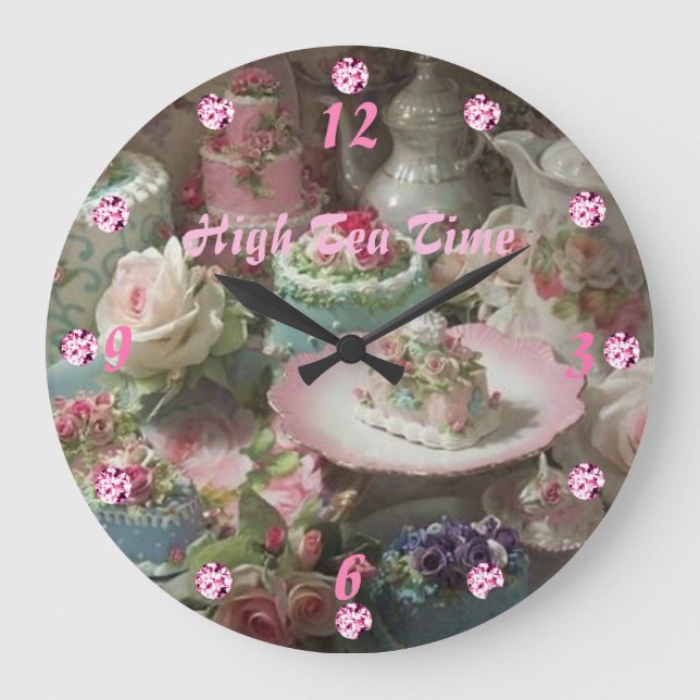 Afternoon High Tea Time Wall Clock (Front)