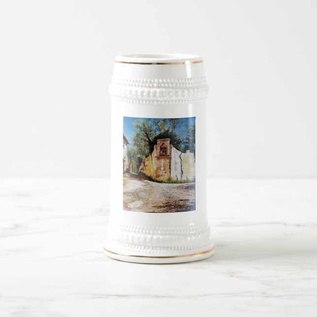 AFTERNOON IN RIMAGGIO / Tuscany View Beer Stein (Center)