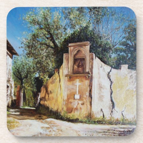 AFTERNOON IN RIMAGGIO  Tuscany View Beverage Coaster