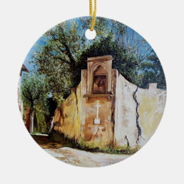 AFTERNOON IN RIMAGGIO / Tuscany View Ceramic Ornament (Front)