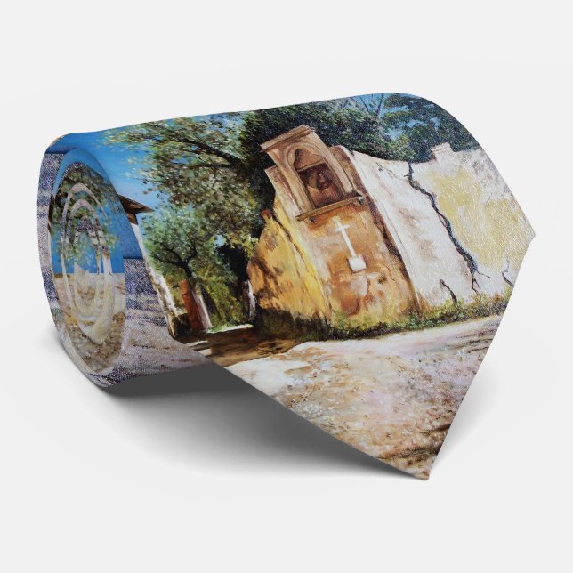 AFTERNOON IN RIMAGGIO / Tuscany View Neck Tie (Rolled)
