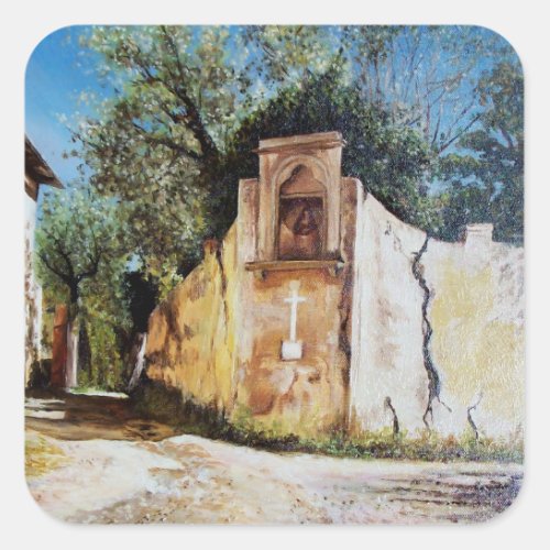 AFTERNOON IN RIMAGGIO  Tuscany View Square Sticker