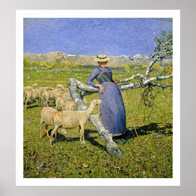 Afternoon in the Alps, 1892 (oil on canvas) Poster (Front)