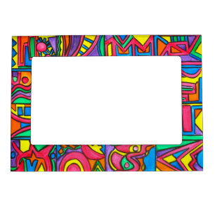 Afternoon Light-Bold Tribal Abstract Pattern Magnetic Photo Frame