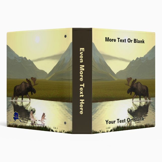 Afternoon Moose 3 Ring Binder (Background)