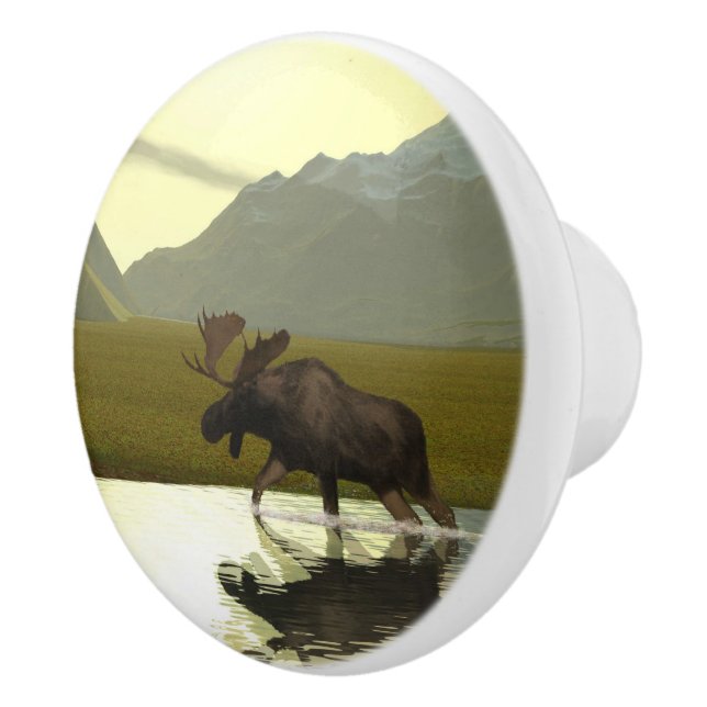 Afternoon Moose Ceramic Knob (Right)
