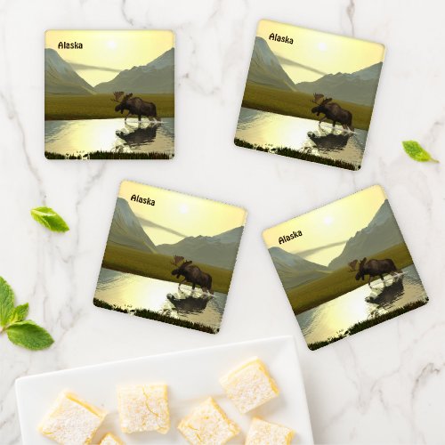 Afternoon Moose Coaster Set