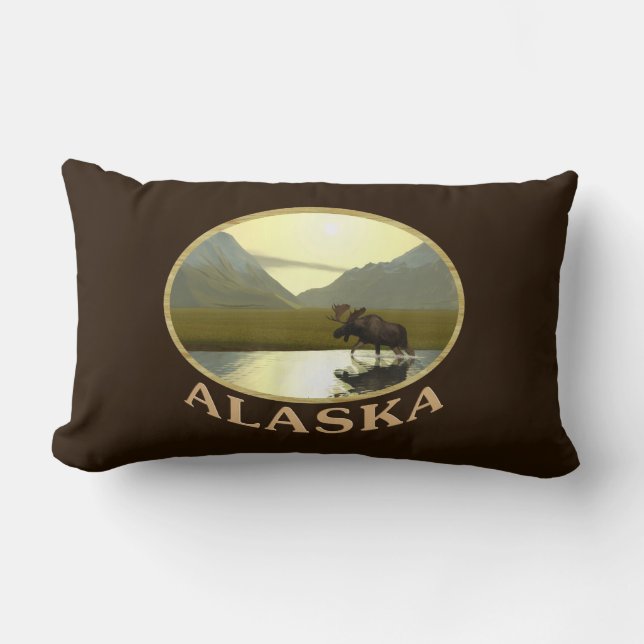 Afternoon Moose Lumbar Pillow (Front)