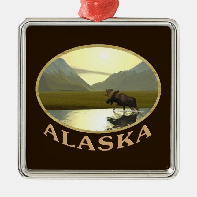 Afternoon Moose Metal Ornament (Front)