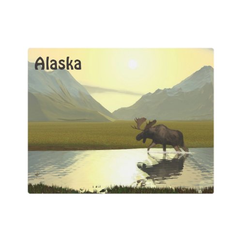 Afternoon Moose Metal Print