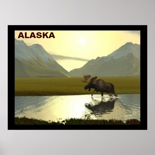 Afternoon Moose Poster