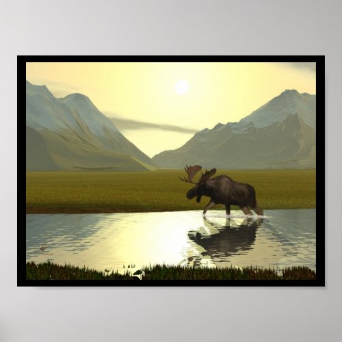 Afternoon Moose Poster