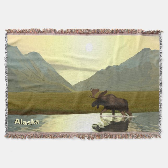 Afternoon Moose Throw Blanket (Front)