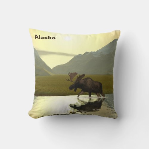 Afternoon Moose Throw Pillow