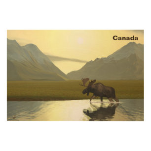 Afternoon Moose Wood Wall Decor