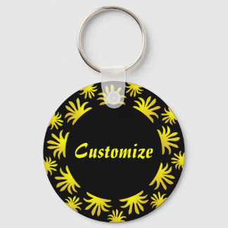 Afternoon of the Triffids Template - Black & Gold Keychain