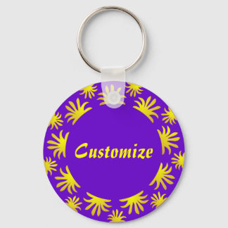 Afternoon of the Triffids Template - Purple & Gold Keychain