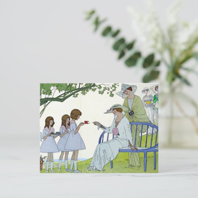 Afternoon Tea 1913 Postcard (Standing Front)