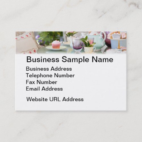 Afternoon tea and cakes in the garden business card