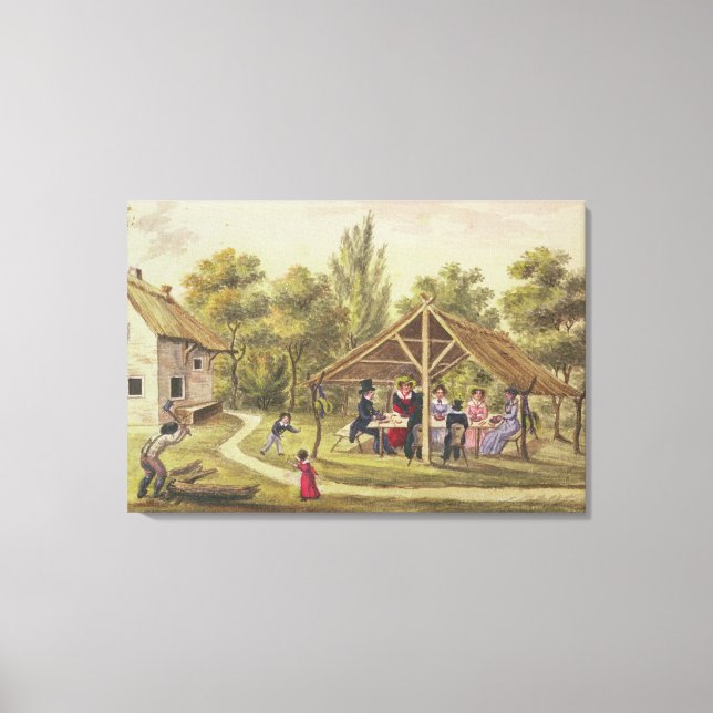 Afternoon tea at a tavern from the journal of canvas print (Front)