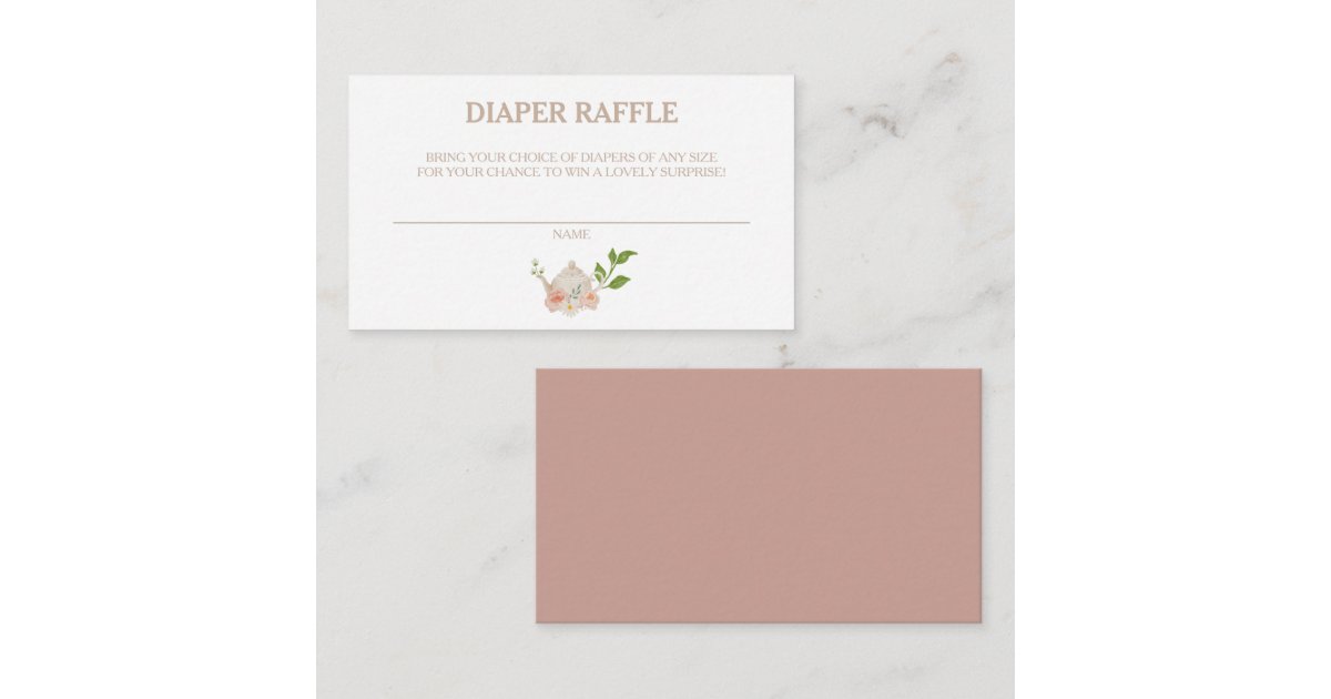 Afternoon Tea Baby Shower Diaper Raffle Enclosure Card | Zazzle