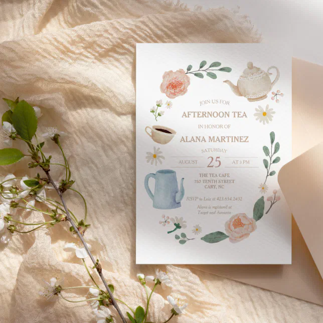 Afternoon Tea Baby Shower | Invitation | Zazzle