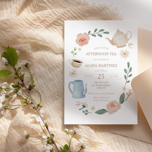 Afternoon Tea Baby Shower  Invitation