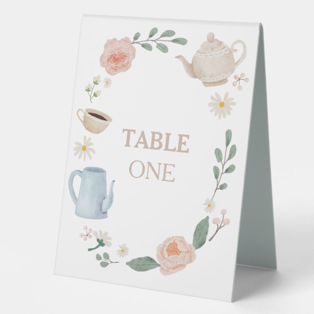 Afternoon Tea Baby Shower Pedestal Table Sign (Front)