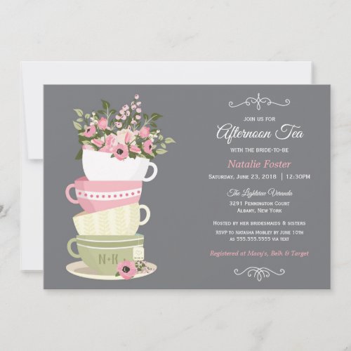 Afternoon Tea Bridal Shower Invitation