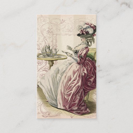 Customizable Afternoon Tea, calling card on ivory Business Card Template