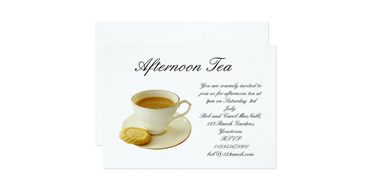 afternoon tea card | Zazzle