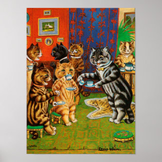 Afternoon Tea Cats, Louis Wain Poster