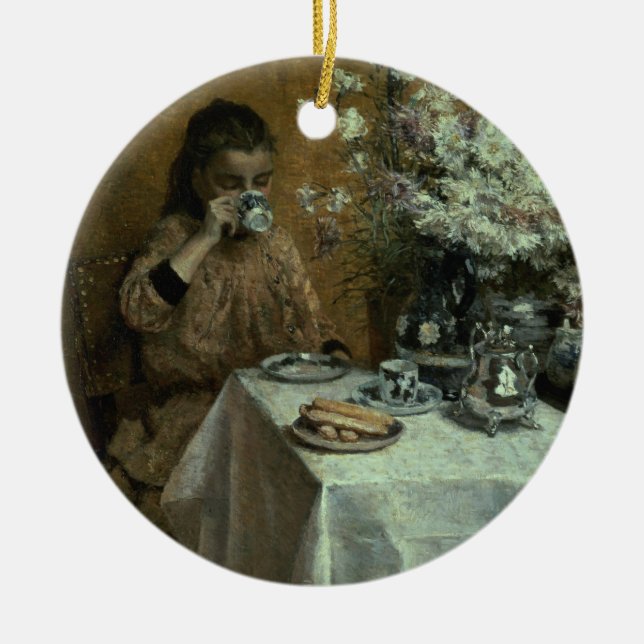 Afternoon Tea Ceramic Ornament (Front)