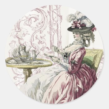 Afternoon Tea! Classic Round Sticker by WickedlyLovely at Zazzle