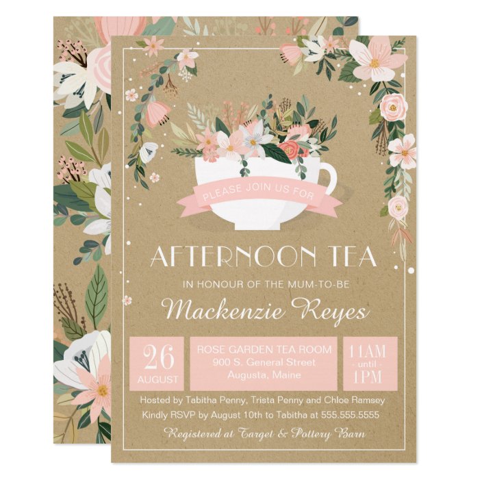 teacup baby shower invitations