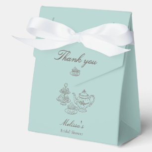 Afternoon Tea Hand-drawn Blue Bridal Shower Favor Boxes