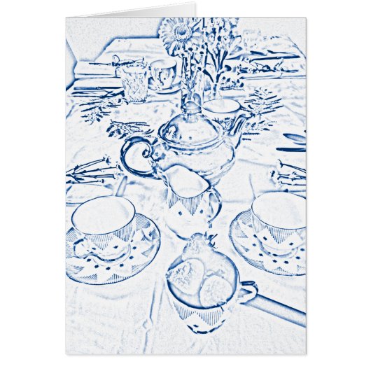 Afternoon Tea in Blue Cards (Front)